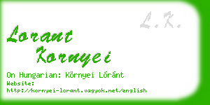 lorant kornyei business card