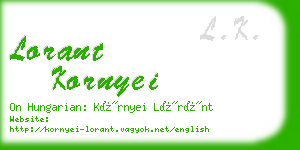 lorant kornyei business card